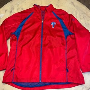 Philadelphia Phillies Jacket Mens XL Windbreaker Reebok MLB Baseball Full Zip